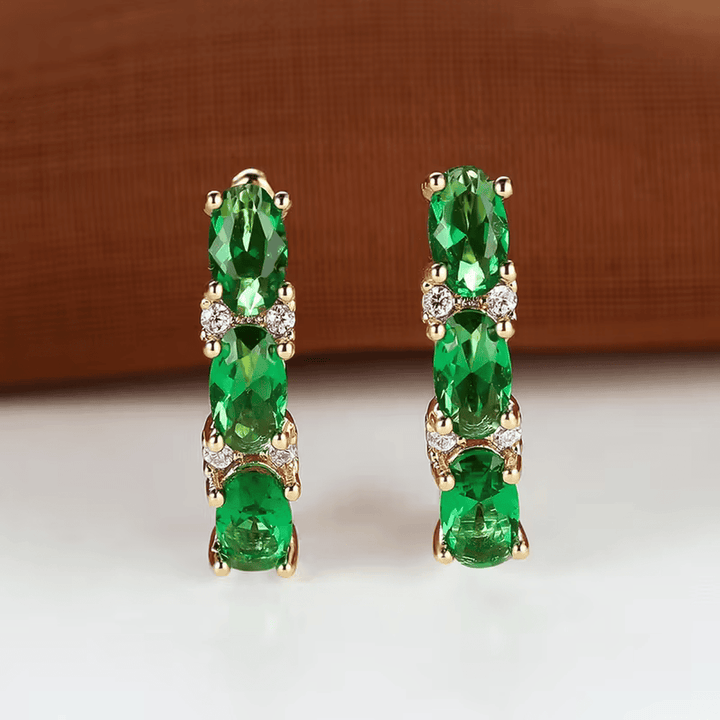 Verdant Emerald Trio Earrings