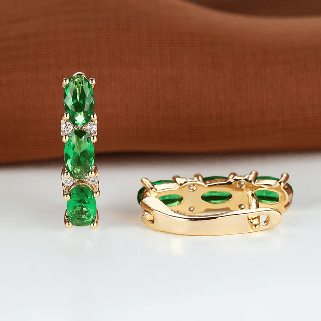 Verdant Emerald Trio Earrings