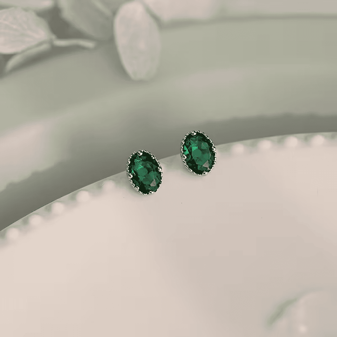 Verdant Oval Emerald Earrings