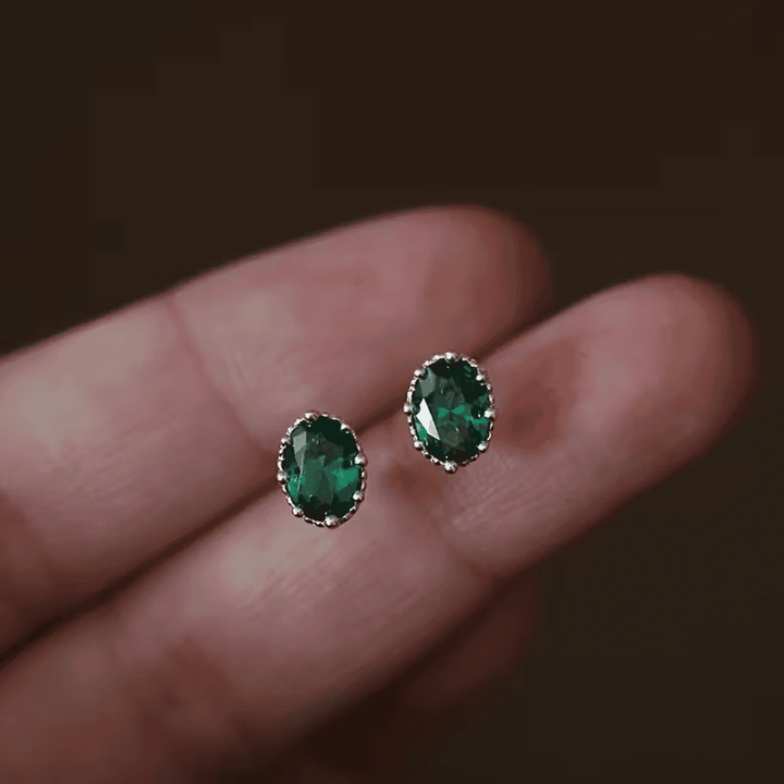 Verdant Oval Emerald Earrings