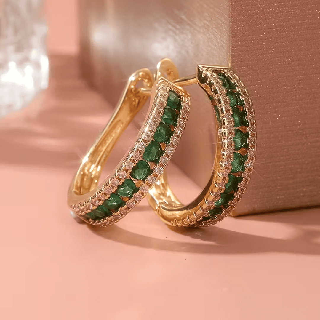 Elegant Emerald Glow Earrings