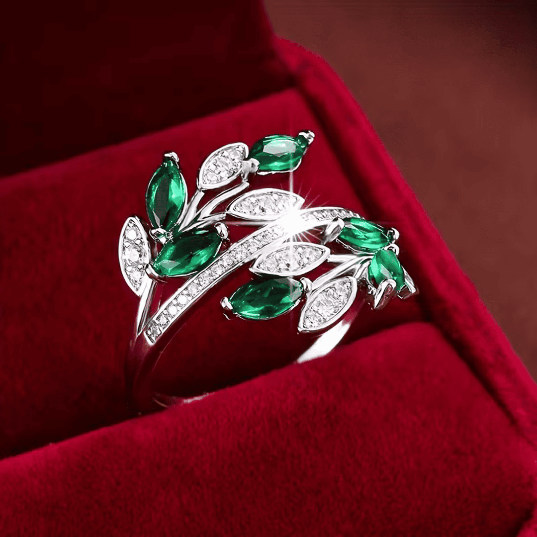 Emerald Olive Garden Ring