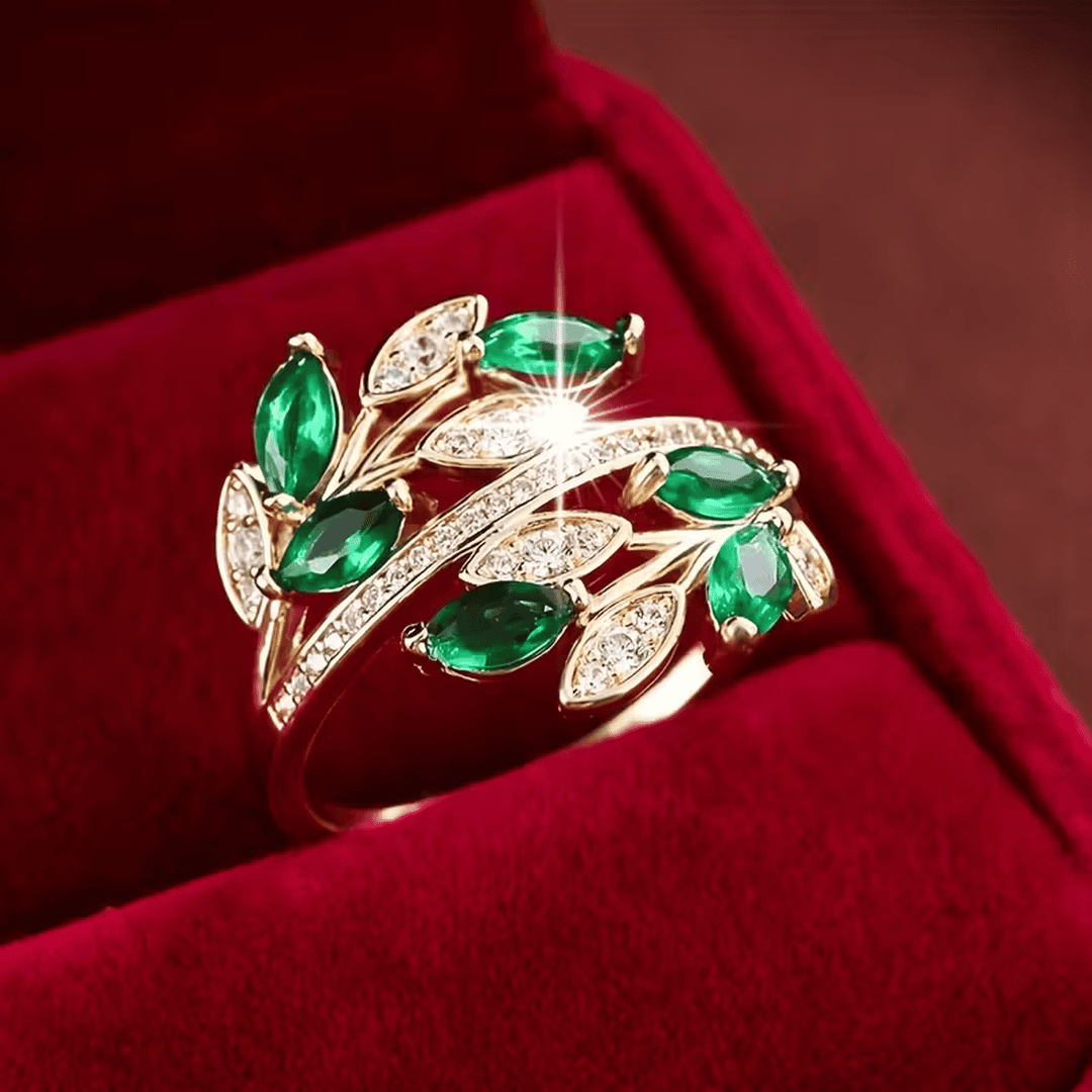 Emerald Olive Garden Ring