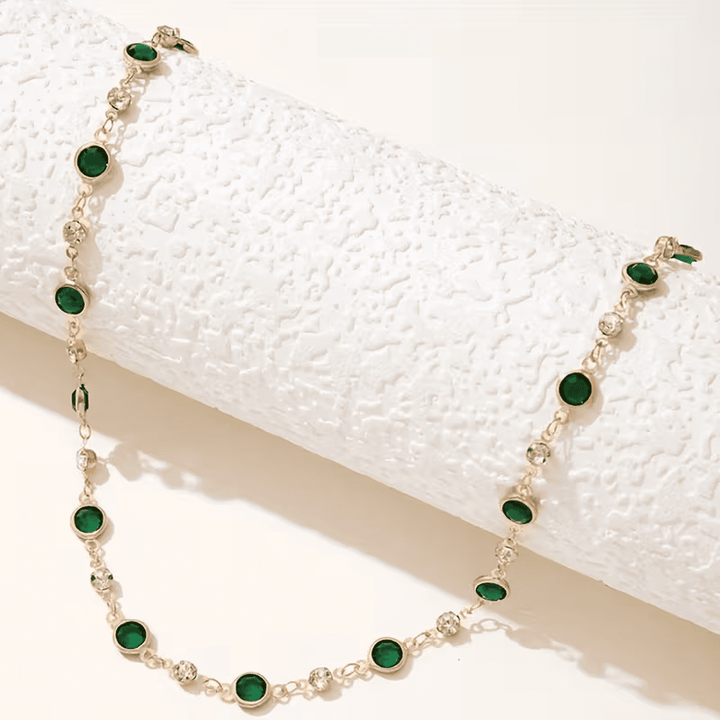 Verdant Emerald Station Necklace