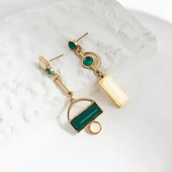 Emerald Geometry Statement Earrings