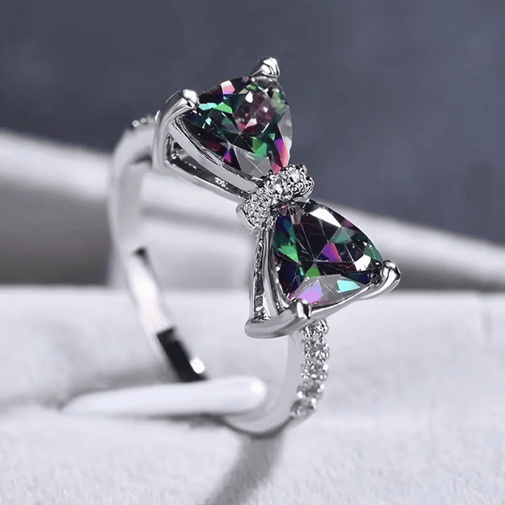 Emerald Crystal Bow Ring