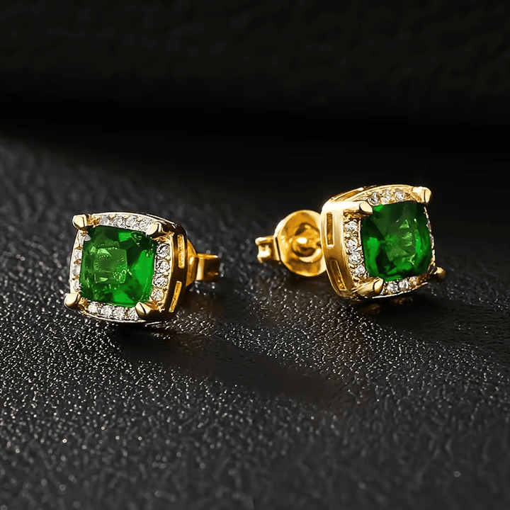 Halo Gold Stud Earrings