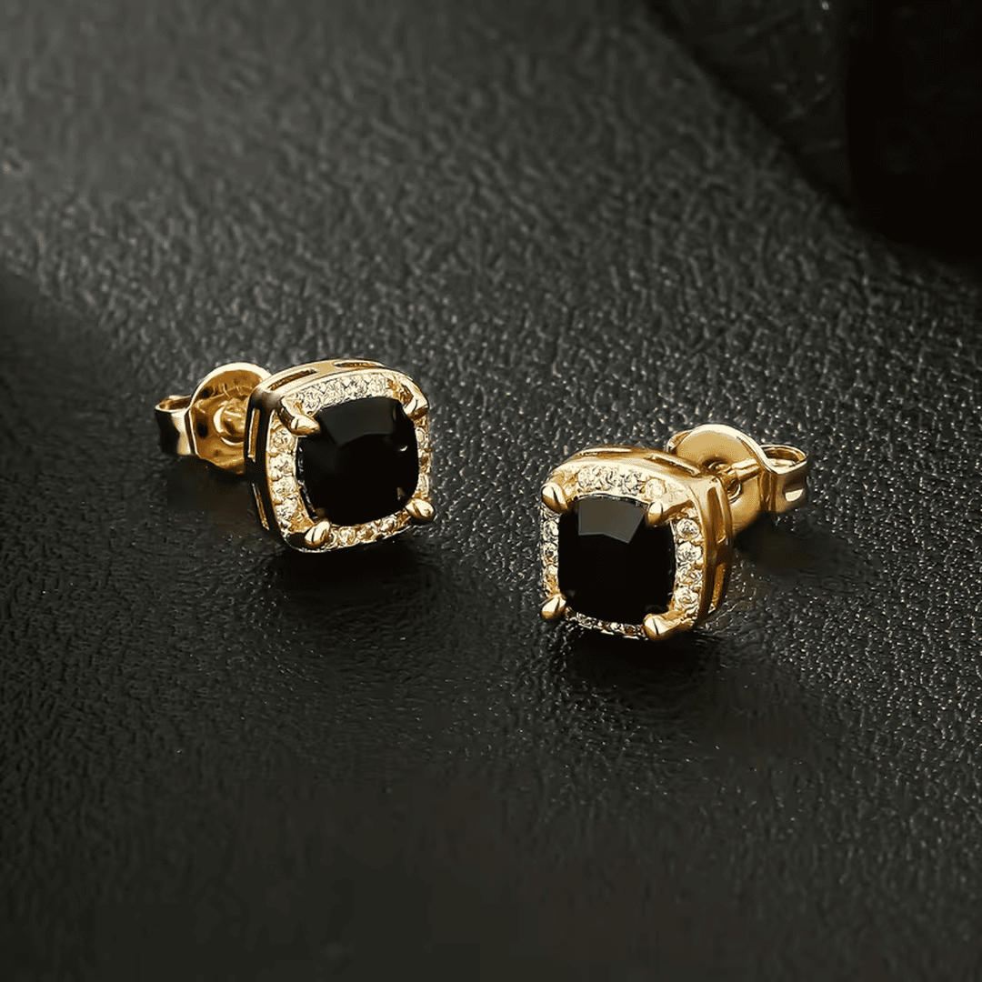 Halo Gold Stud Earrings