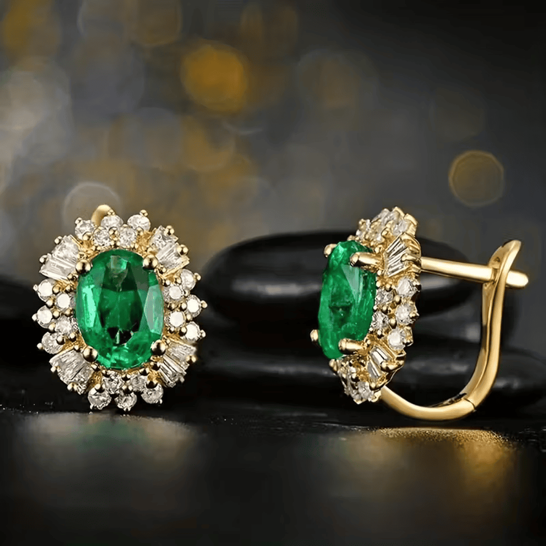Elegant Emerald Royale Earrings