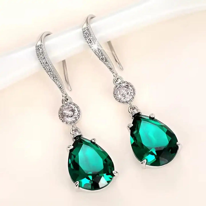 Elegant Emerald Teardrop Earrings