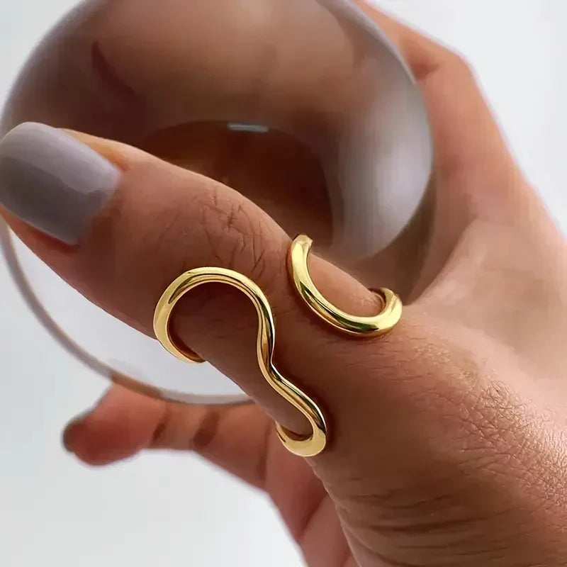 Sculpted Gold Flow Ring