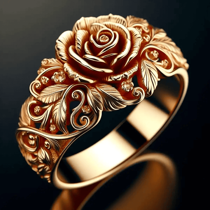 Majestic Flower Gold Ring