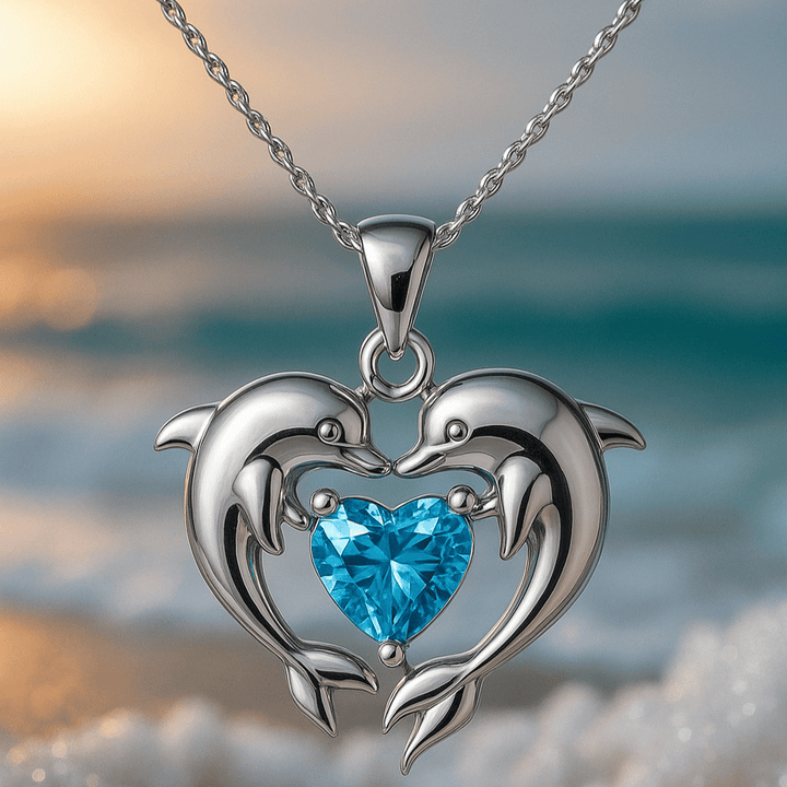 Dolphin Love Silver Necklace