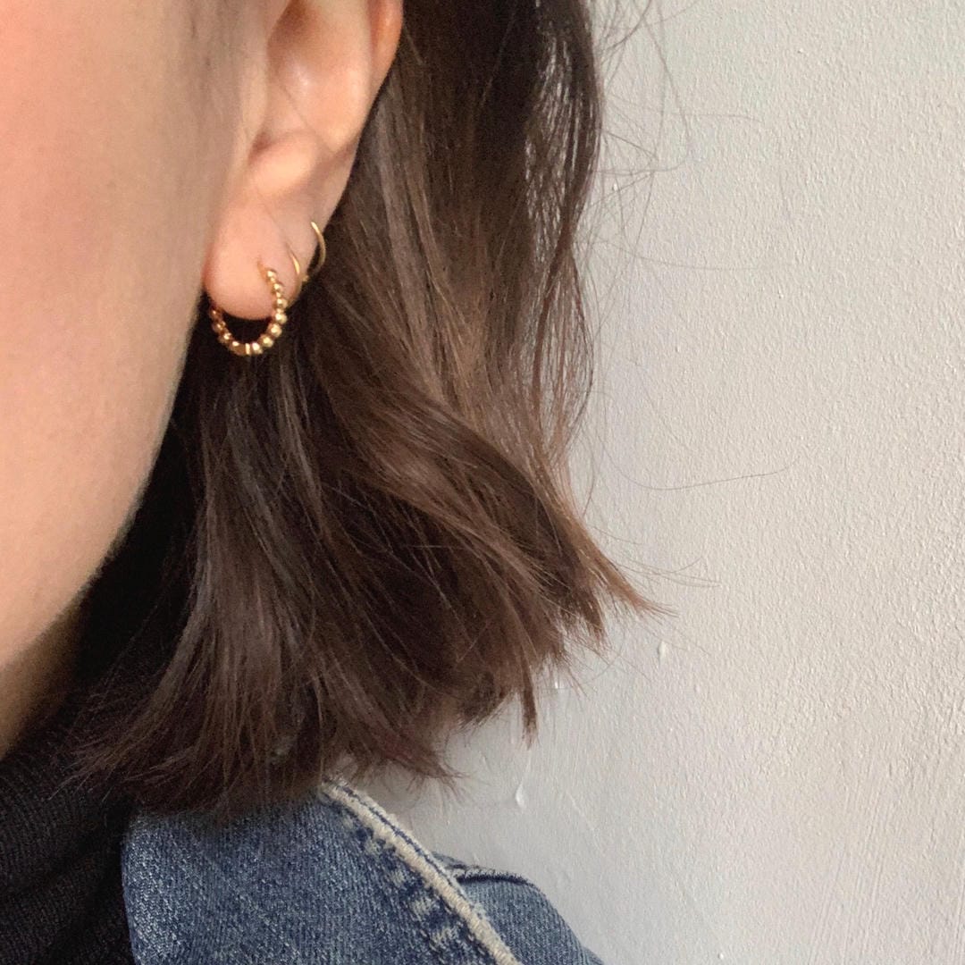 Hinged Bubble Hoops Gold or Silver