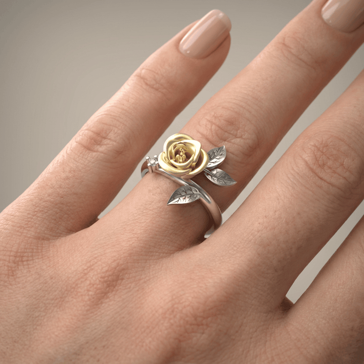 Yellow Rose Grace Silver Ring