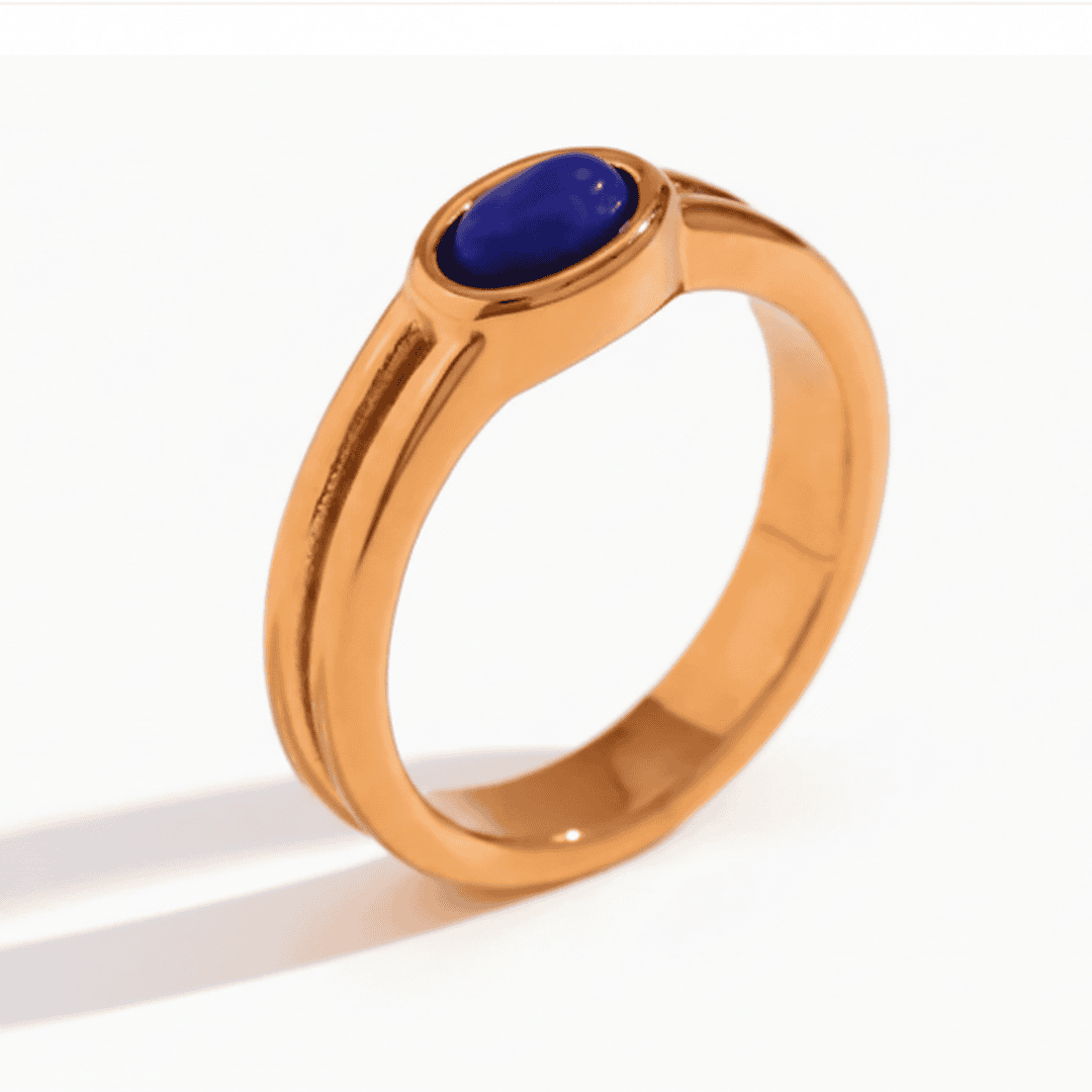 Gold Stacking Rings with Pearl, Lapis, Turquoise