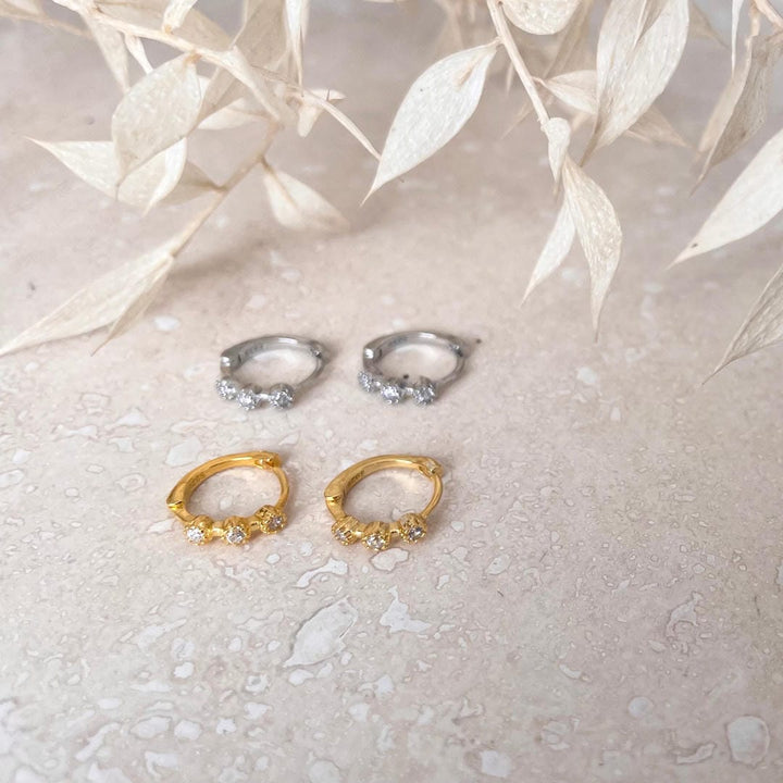 Vienna Stone Huggie Hoops