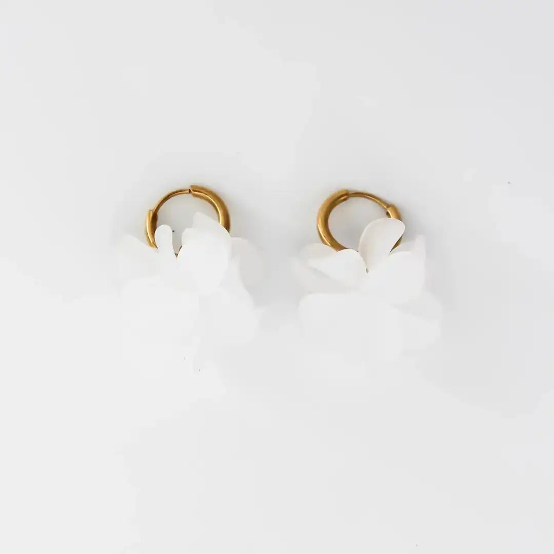Gold Flower Hoop Earrings