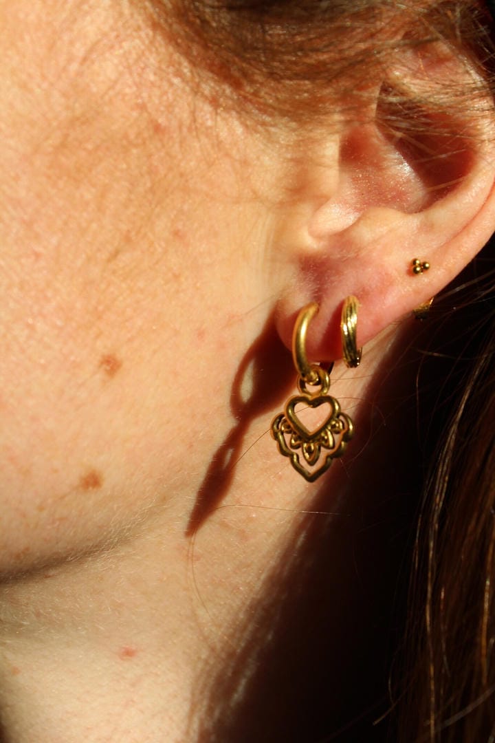 Boho Heart Dangle Earrings