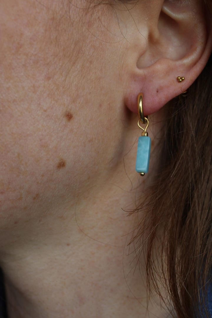 Toned Stone Bar Earrings