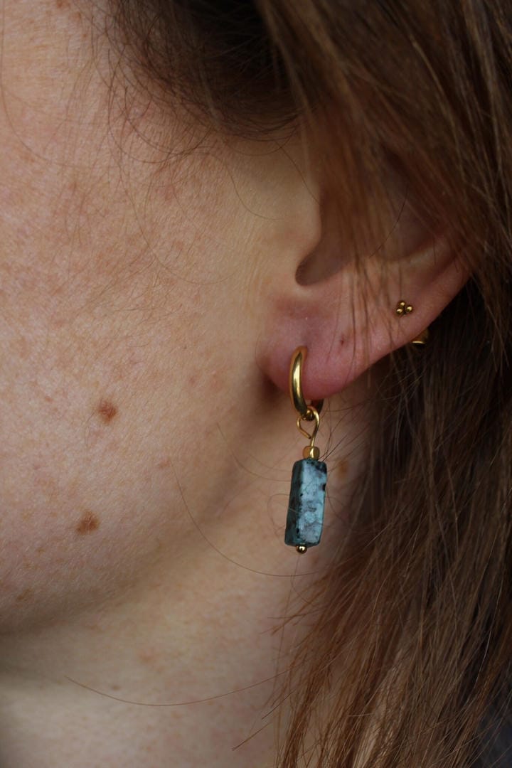 Toned Stone Bar Earrings