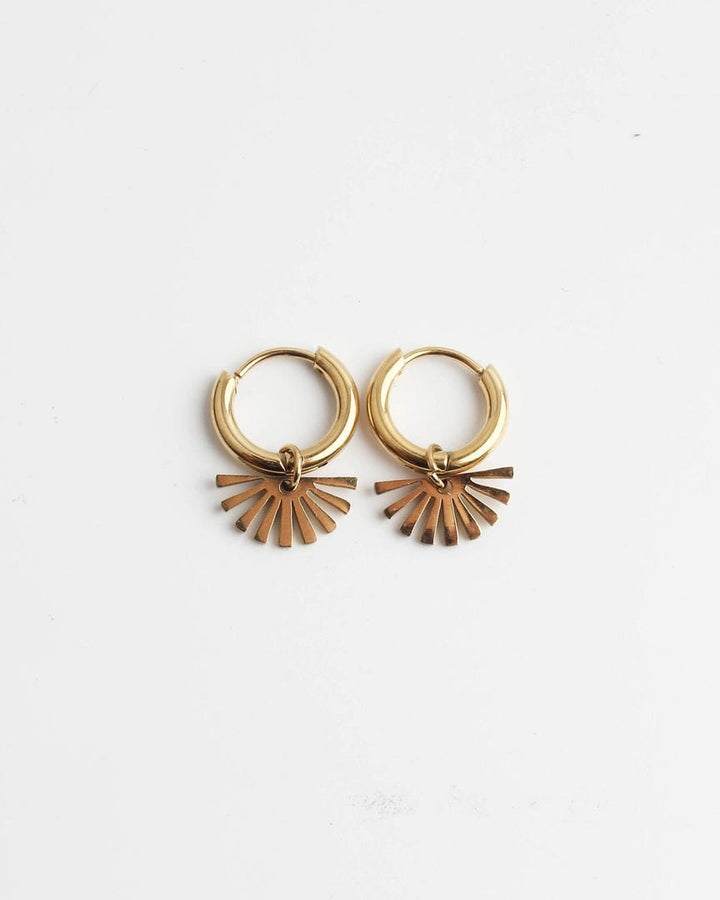 Fan Dangle Hoop Earrings