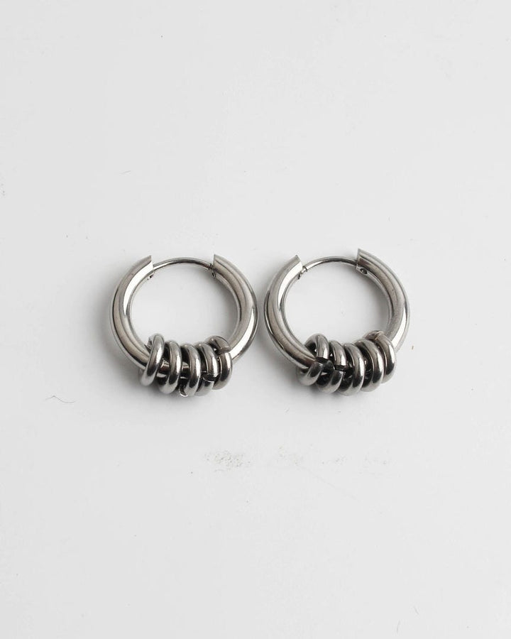 Stacked Ring Hoop Earrings