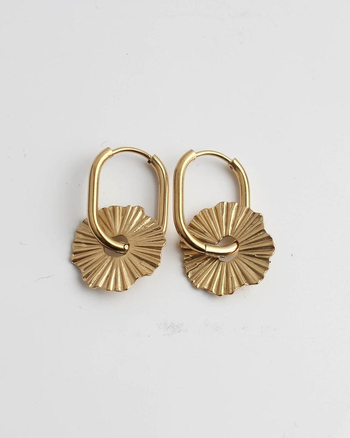 Toned Scalloped Hoop Earrings