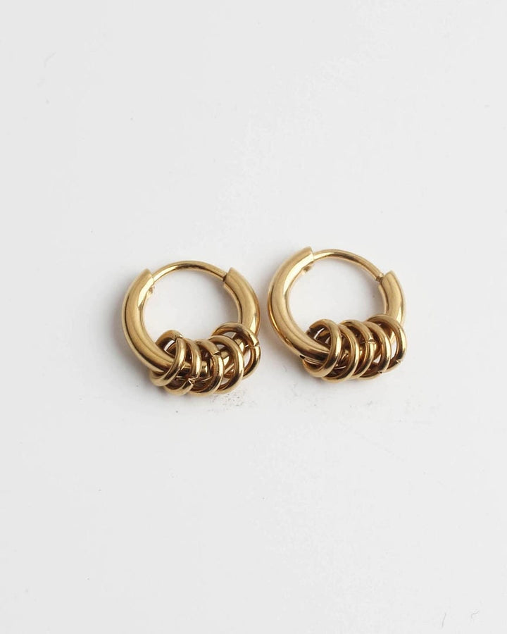 Stacked Ring Hoop Earrings