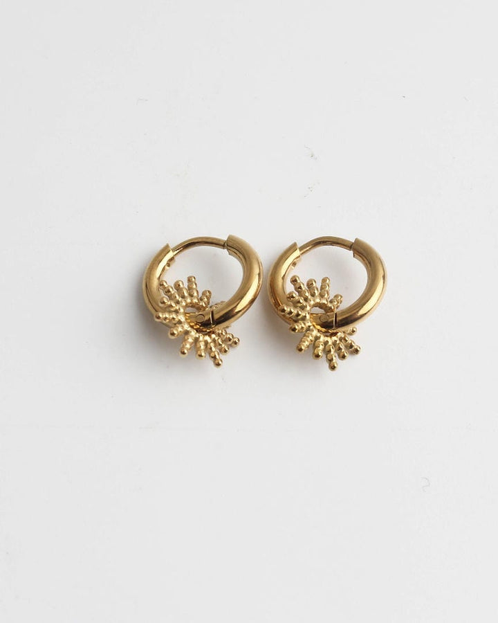 Spiky Charm Huggie Hoop Earrings