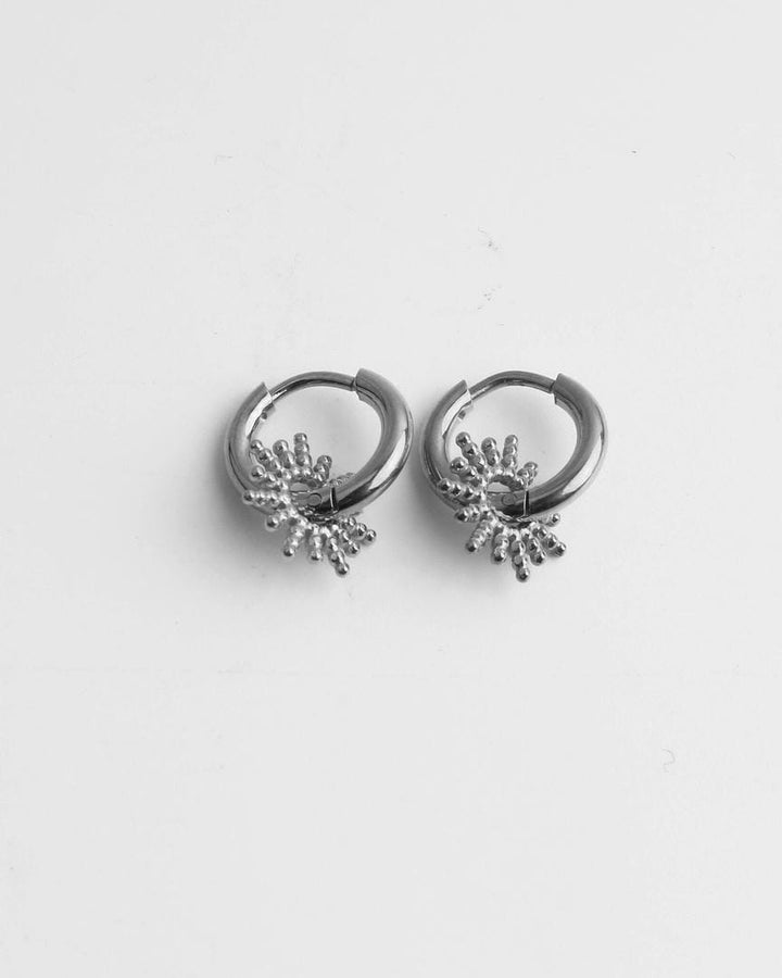 Spiky Charm Huggie Hoop Earrings