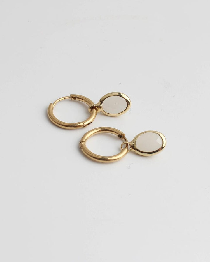 Dana Sleek Oval  Stone Earrings