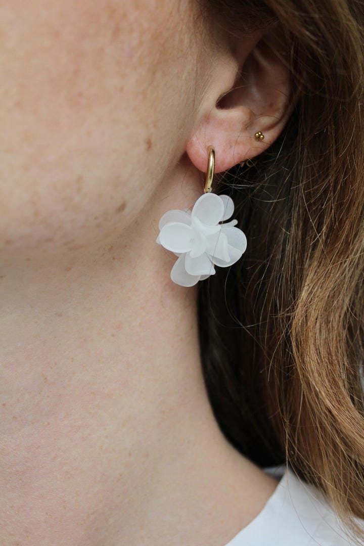 Gold Flower Hoop Earrings