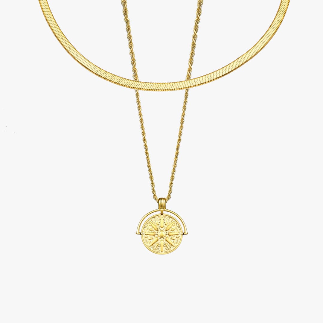 Golden Radiance Necklace Layered Set