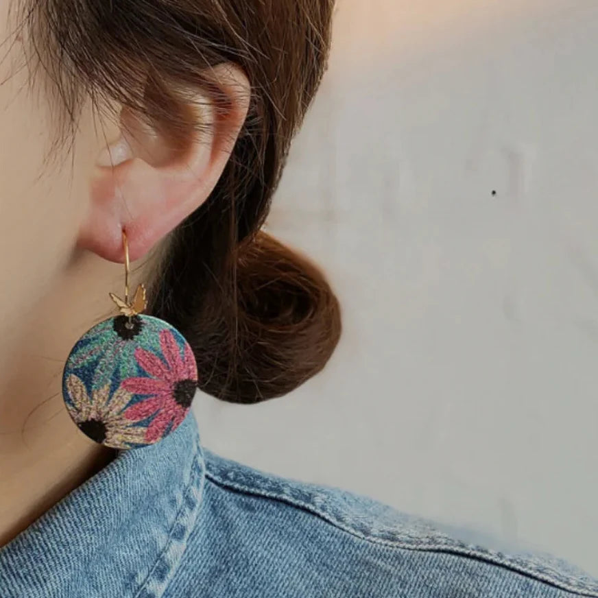 Bohemian Painting Rhinestone Earrings