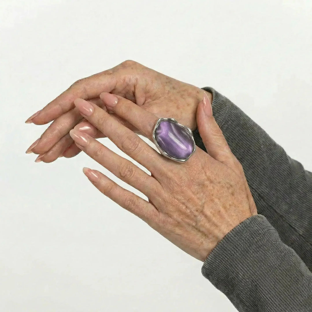 LoveEcho Natural Stone Crystal Ring