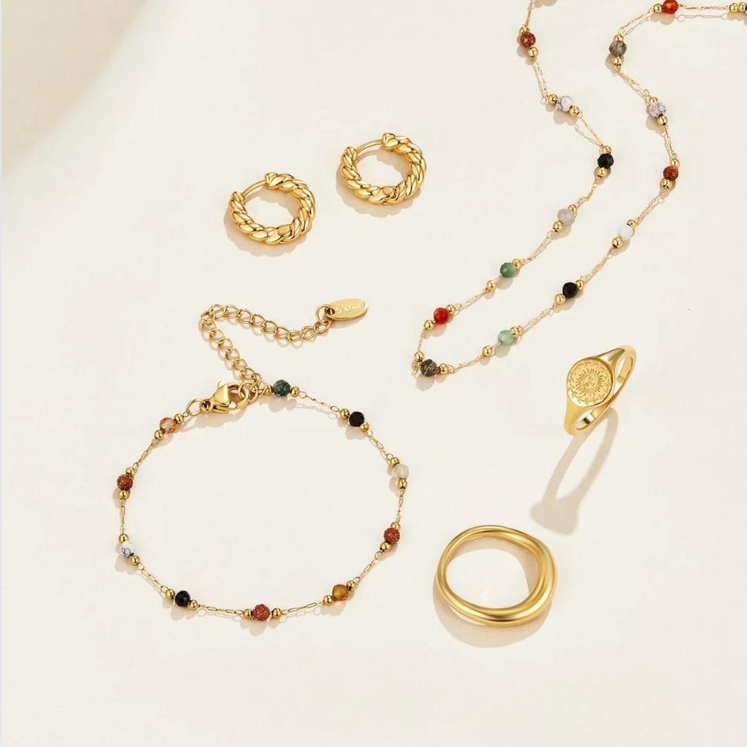 Serene Balance coloured Gemstone Bracelet