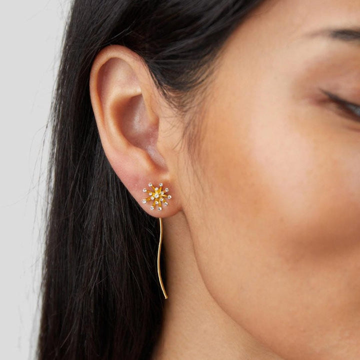 Wish Dandelion Gold Earrings