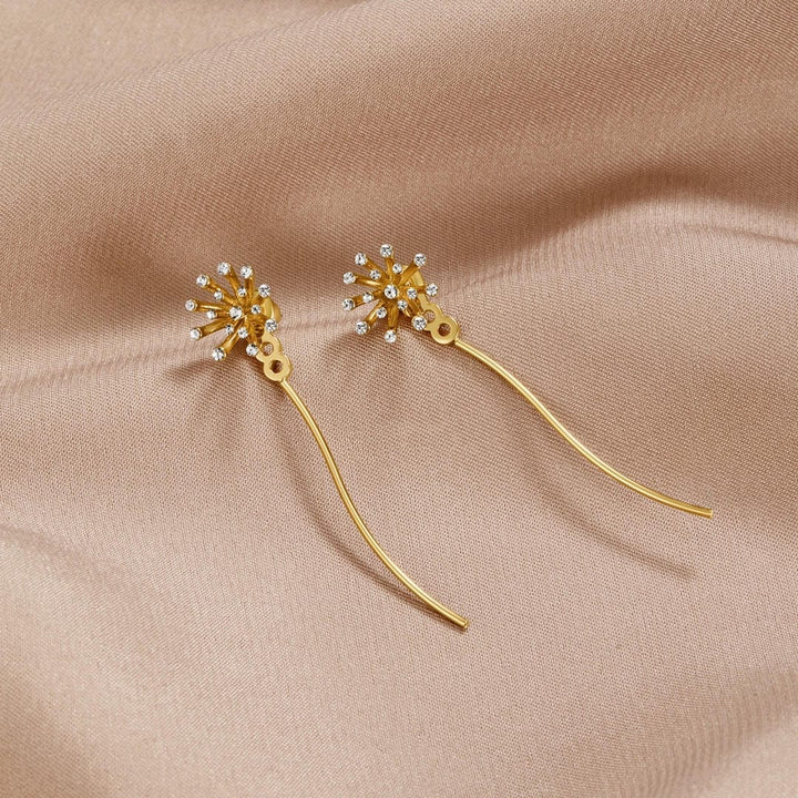 Wish Dandelion Gold Earrings