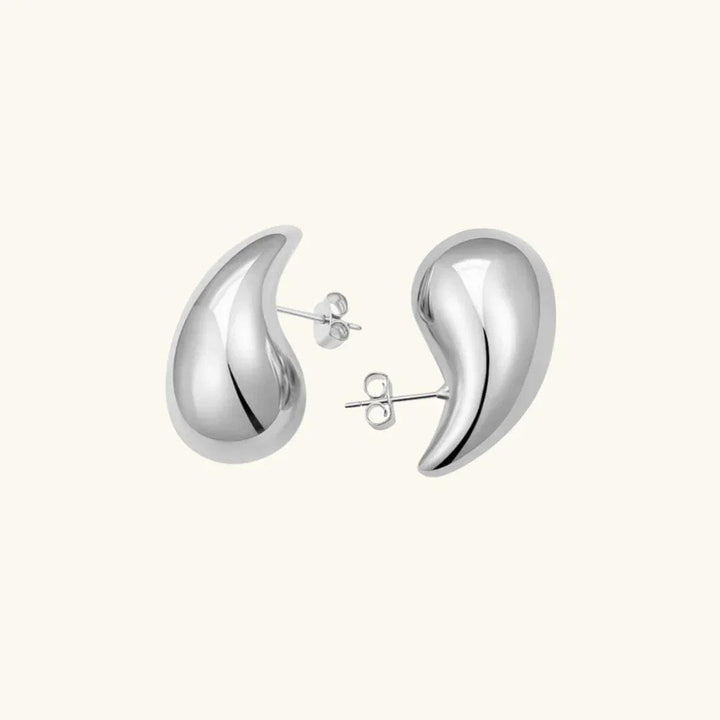 Lustrous Teardrop Stud Earrings