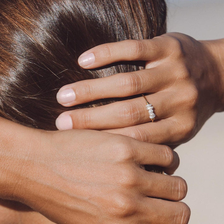 Dewdrop Five Pearl Statement Ring
