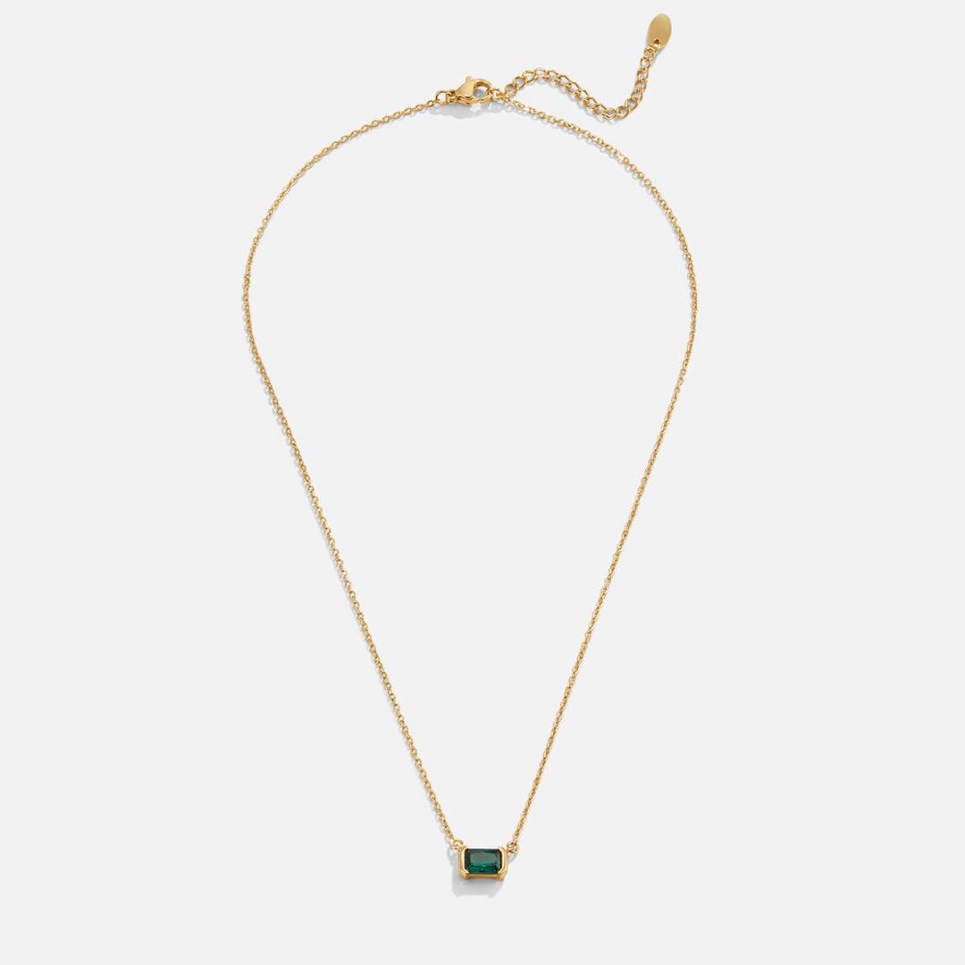 Green Emerald Golden Necklace