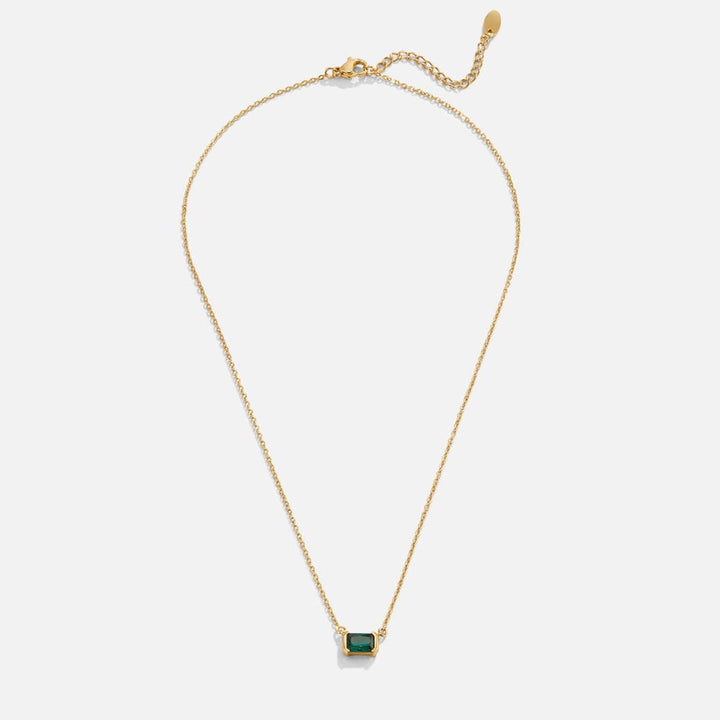 Green Emerald Golden Necklace