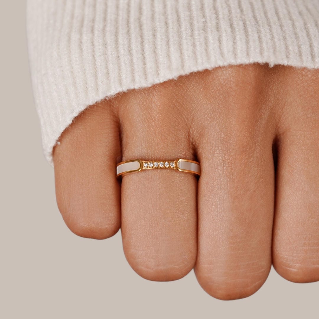 Luxe Pearl Crystal Harmony Ring