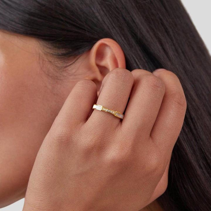 Luxe Pearl Crystal Harmony Ring