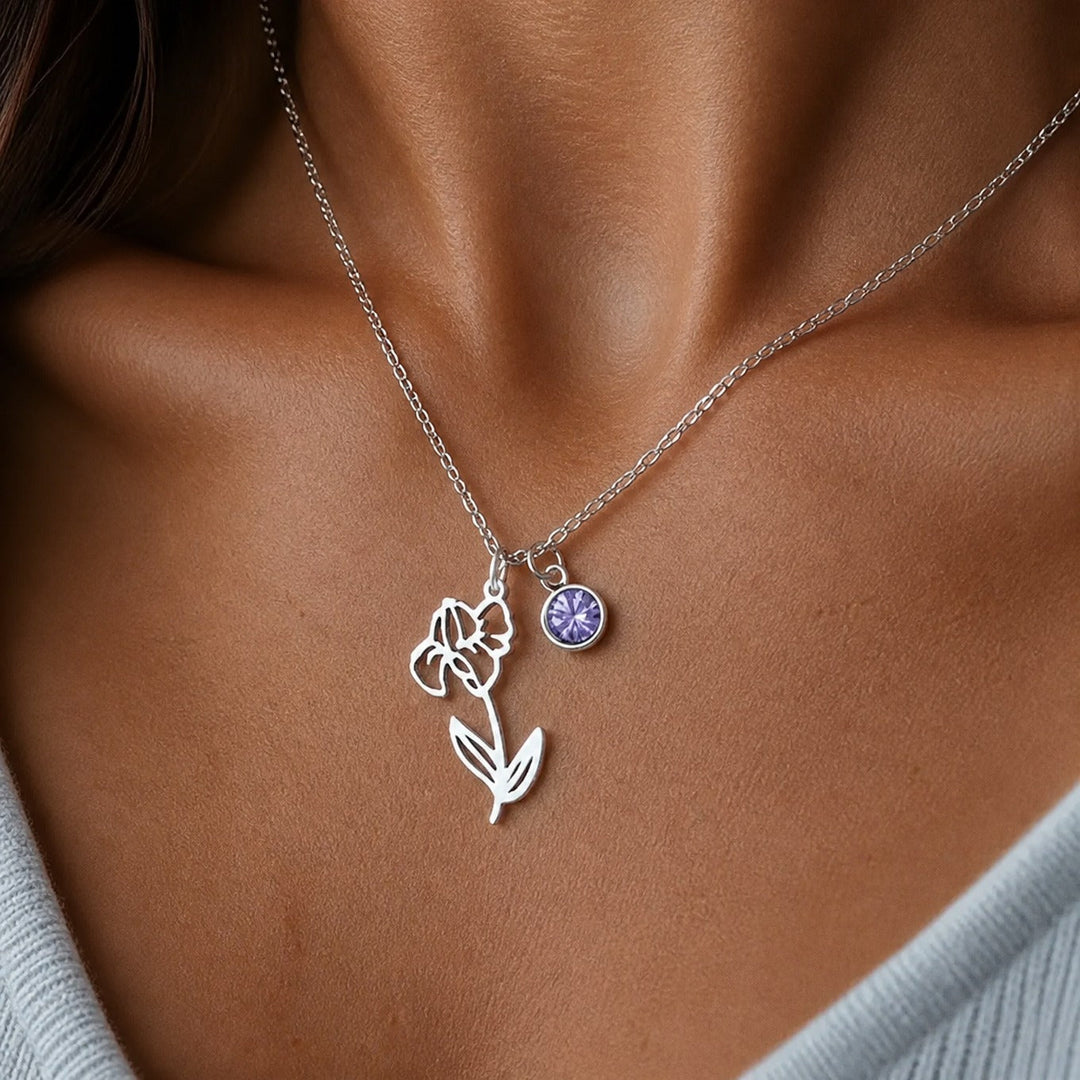 Personalized Botanical Pendant Necklace