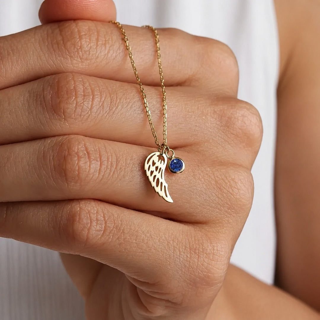 Guardian Angel Birthstone Necklace