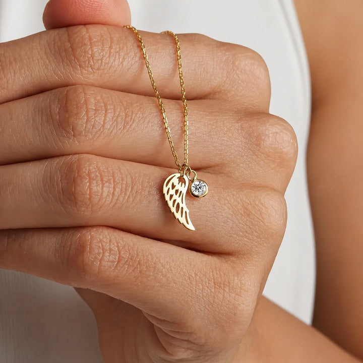 Guardian Angel Birthstone Necklace