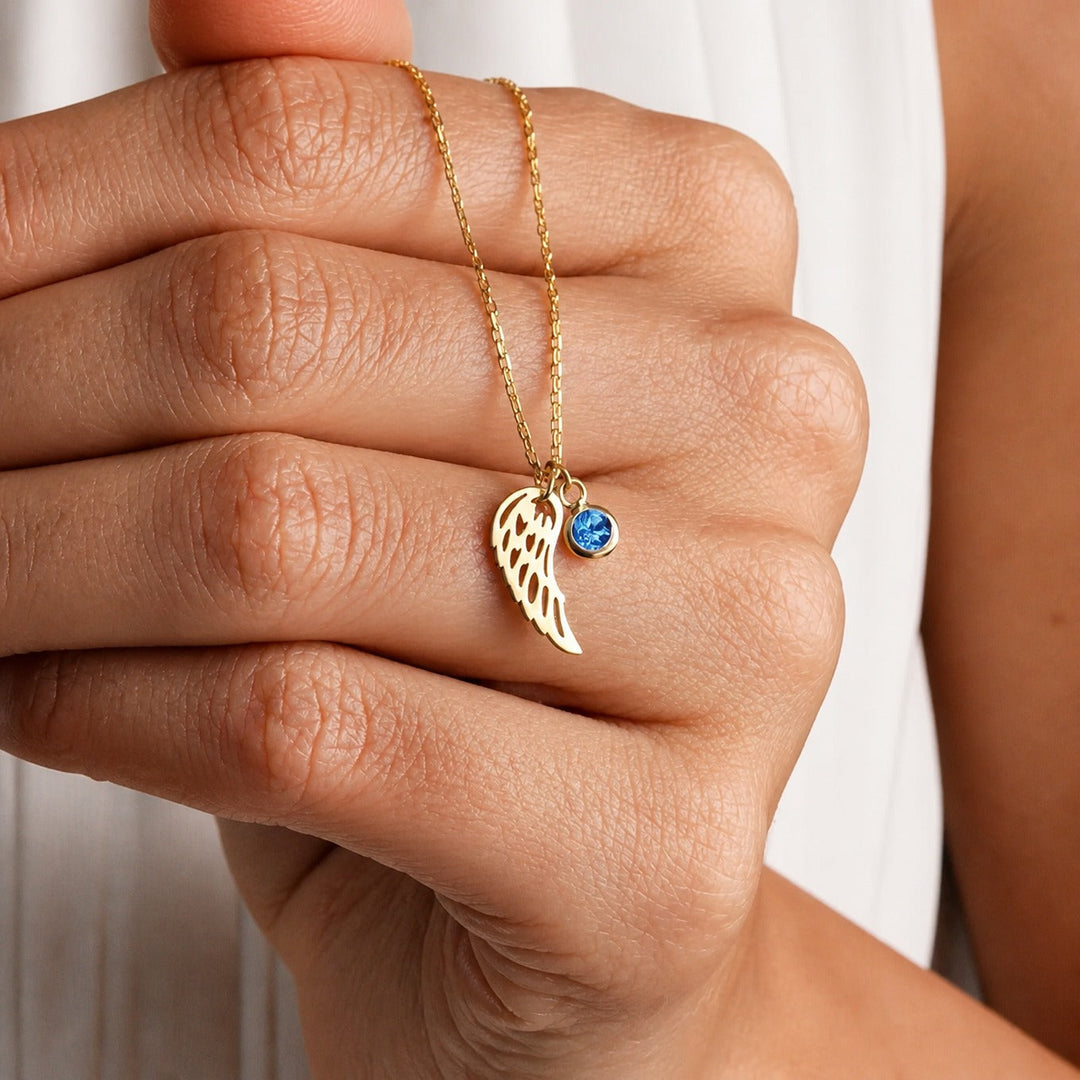 Guardian Angel Birthstone Necklace