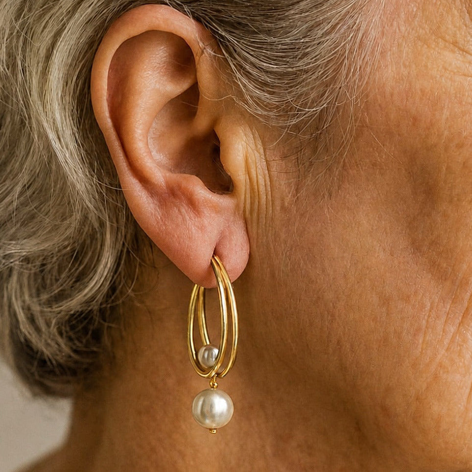 Vintage Gold Pearl Earrings